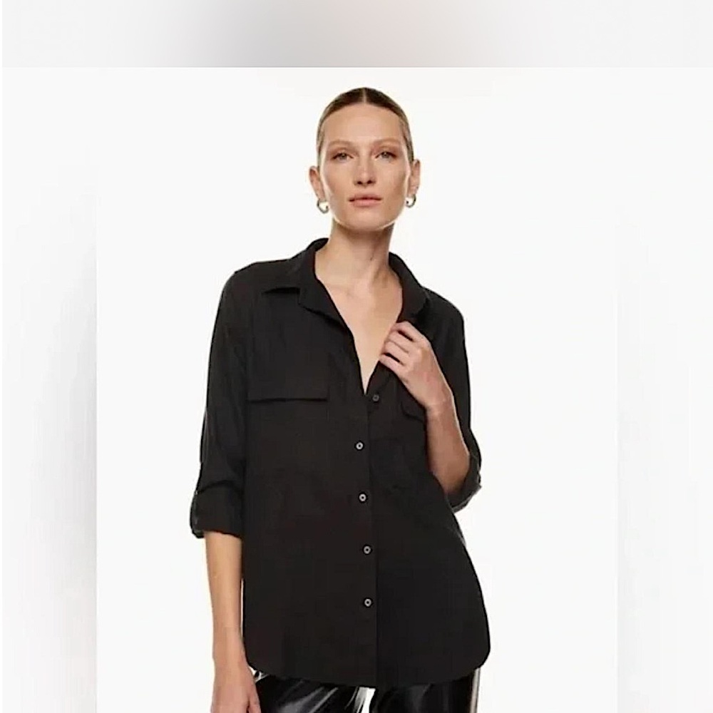 Babton aritzia black utility blouse womans size L